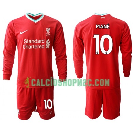 Liverpool Sadio Mane 10 Bambino Maglia Prima 2020/2021 Manica Lunga (+ Pantaloncini)